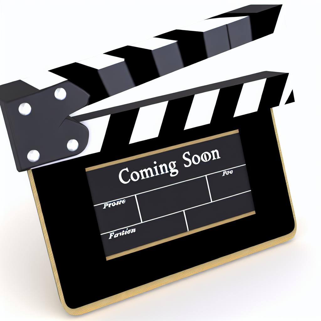 a clapperboard with the words Coming Soon